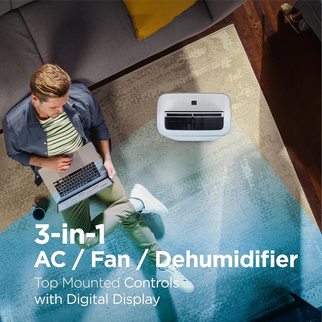 BLACK+DECKER Smart Portable Air Conditioner.12.000 BTU. for Rooms Up To 550 Sq. Ft.. Portable AC with Inverter Compressor & Window Kit.