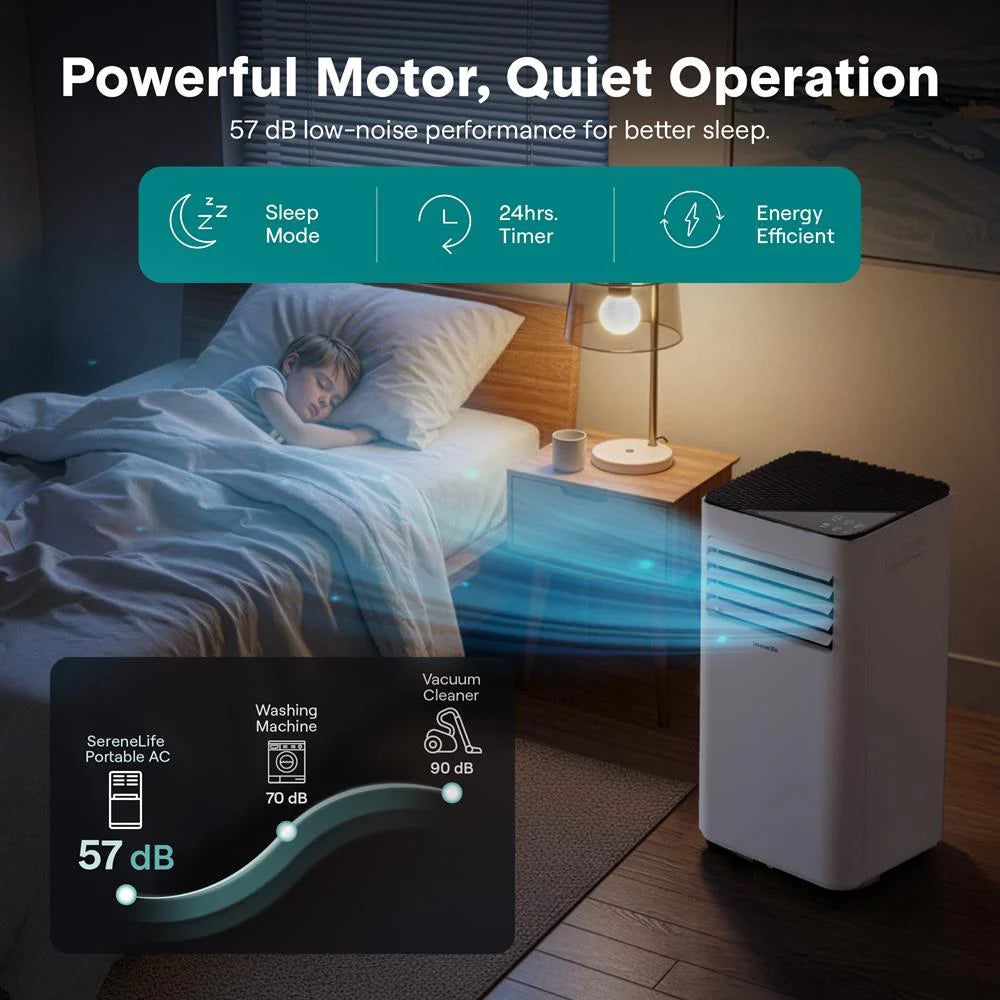 Portable Air Conditioner 10,000 BTU WiFi Control, Dehumidifier, White