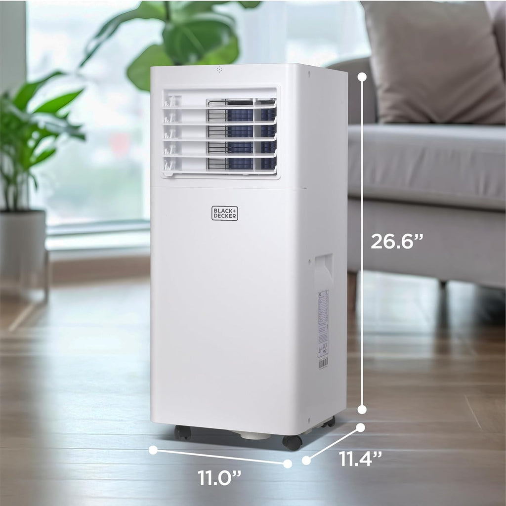 BLACK+DECKER Portable Air Conditioner. 8.500 BTU (5.100 BTU SACC) for Rooms Up To 350 Sq. Ft.. Portable AC with Full Function Remote Control & Window Kit.