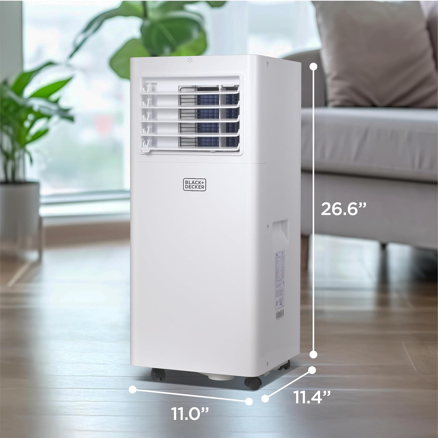 BLACK+DECKER Portable Air Conditioner. 8.500 BTU (5.100 BTU SACC) for Rooms Up To 350 Sq. Ft.. Portable AC with Full Function Remote Control & Window Kit.